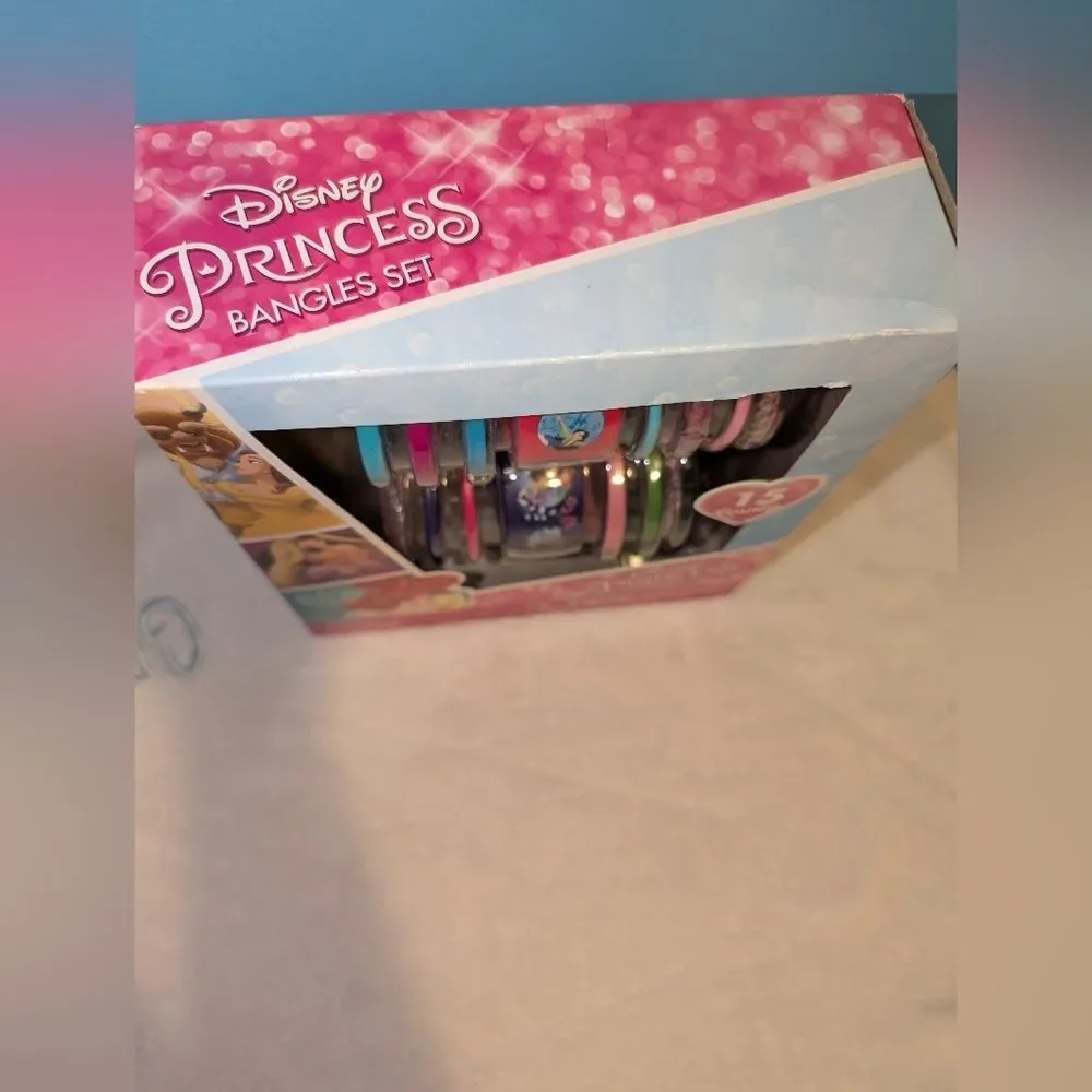 Disney Princess Bangles 15 Count Set Different Style/Color Belle Cinderella NEW